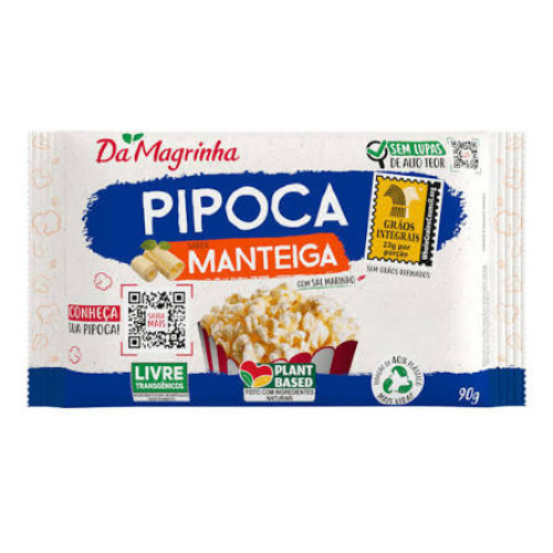 Milho Para Pipoca Da Magrinha Sabor Manteiga - Embalagem com 90G