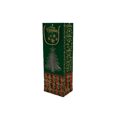 Sacola Bebida Verde Natal com Visor