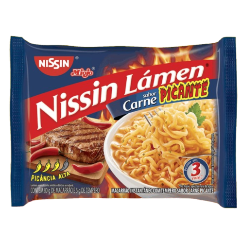 Macarrão Instantâneo Nissin Sabor Carne Picante - Embalagem com 85G
