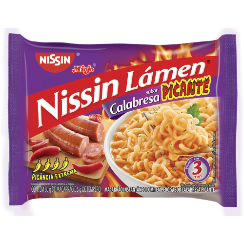 Macarrão Instantâneo Nissin Sabor Calabresa Picante - Embalagem com 85G