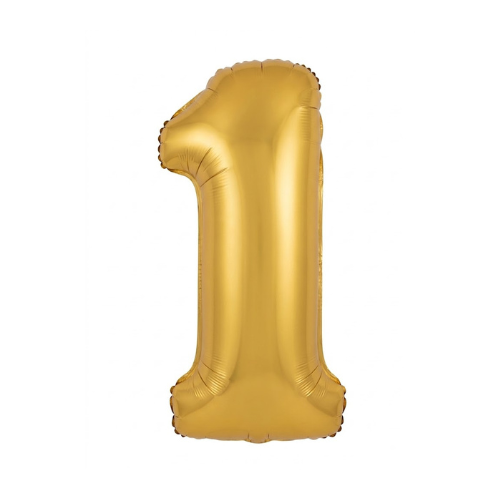 Balão Metalizado Dourado N°1 Tam 16'' - Embalagem com 1 UN