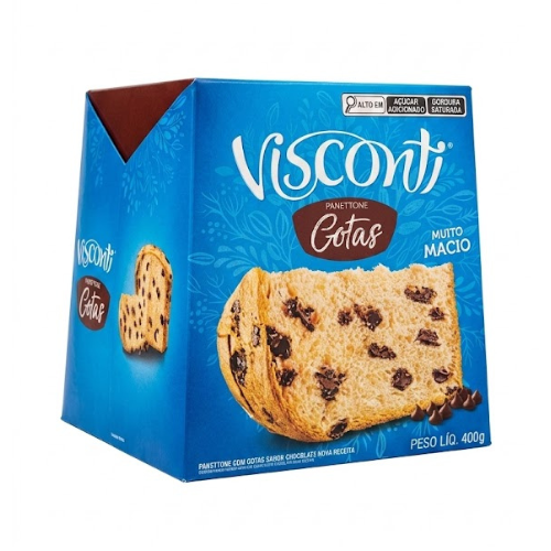 Panettone Visconti Gotas Sabor Chocolate 400G