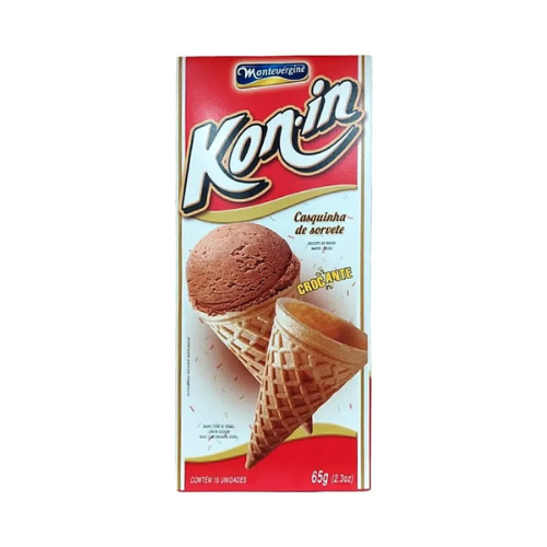 Casquinha de Sorvete Kon-in Crocante - Embalagem com 65G