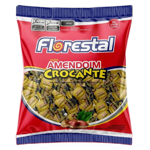 Bala Dura Floresal Sabor Amendoim Crocante - Embalagem com 500G