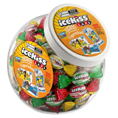 Bala Dura Icekkiss Love Sortida - Embalagem com 840G