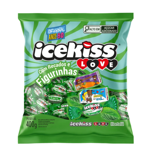 Bala Dura Icekiss Love Sabor Hortelã Mix - Embalagem com 450G
