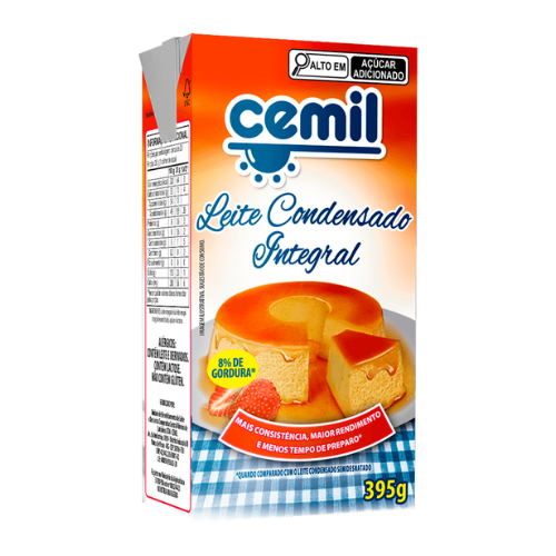 Leite Condensado Cemil Integral Semidesnatado - Embalagem com 395G
