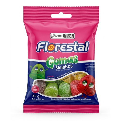 Goma Florestal Sininhos Sortidos - Embalagem com 35G