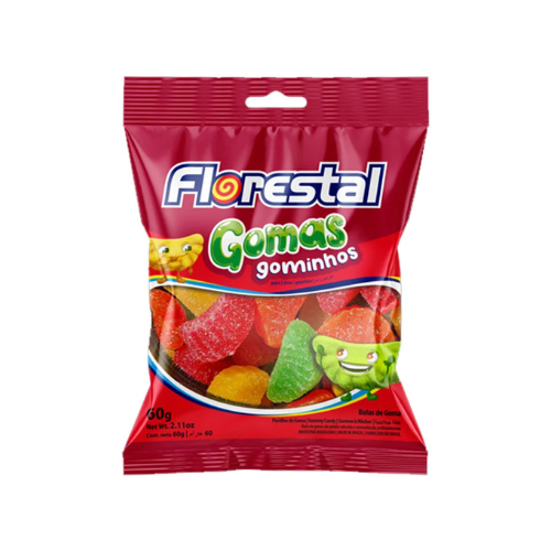 Goma Florestal Gominhos Sortidos - Embalagem com 60G