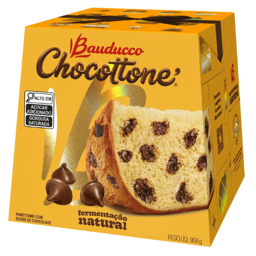 Panettone Chocottone Bauduco Tradicional - Embalagem com 908G