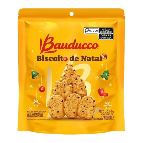 Biscoito de Natal Bauducco - Embalagem com 90G
