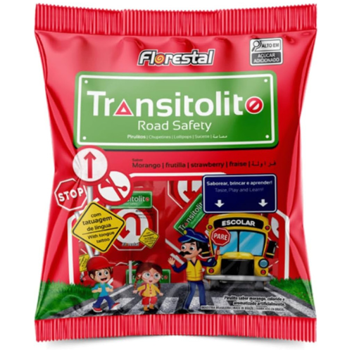 Pirulito Florestal Transitolito Sabor Morango - Embalagem com 400G