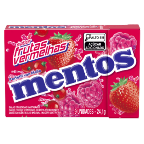 Bala Mentos Slimbox Sabor Frutas Vermelhas - Embalagem com 24,1G
