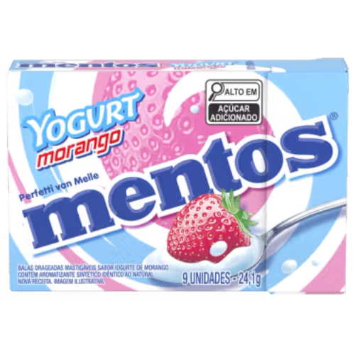 Bala Mentos Slimbox Sabor Yogurt Morango - Embalagem com 24,1G