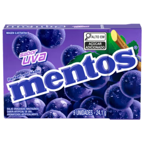 Bala Mentos Slimbox Sabor Uva - Embalagem com 24,1G