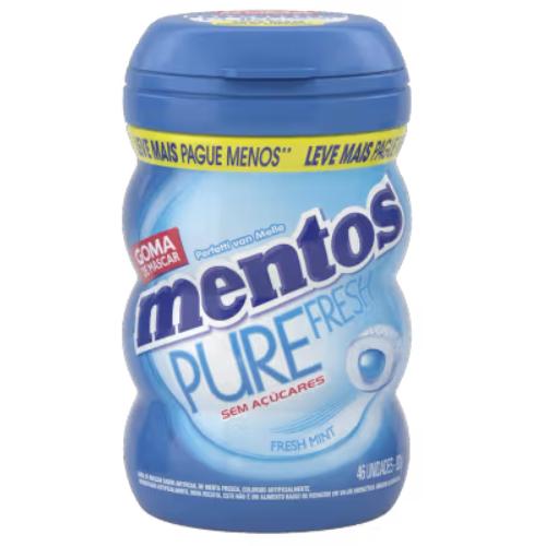 Goma de Mascar Mentos Big Bottle Pure Fresh Sabor Menta - Embalagem com 92G