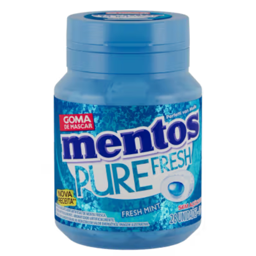 Goma de Mascar Mentos Pure Fresh Sabor Menta - Embalagem com 56G