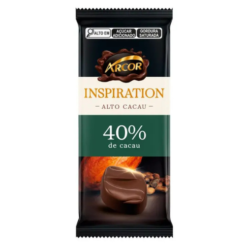 Chocolate Arcor Inspiration 40% Cacau - Embalagem com 80G