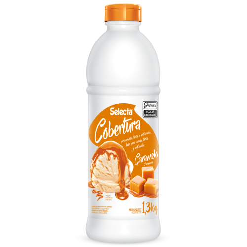 Cobertura para Sorvete Selecta Sabor Caramelo - Embalagem com 1,3KG