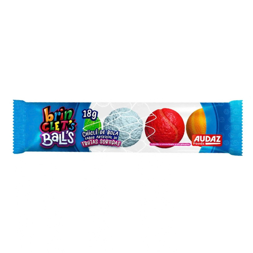 Chiclete Brinclet´s Balls Sabor Frutas Sortidas - Embalagem com 18G