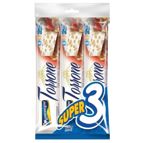 Barra Nougat Torrone Super 3 com Castanha de Caju - Embalagem com 270G