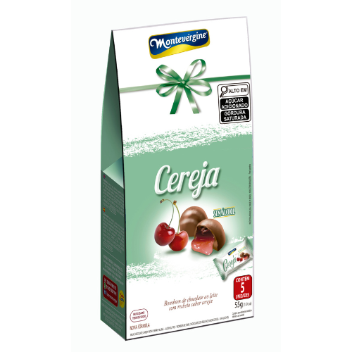 Bombom Montevérgine com Recheio Sabor Cereja - Embalagem com 55G