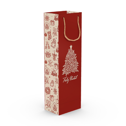 Sacola Para Bebida Presente de Natal