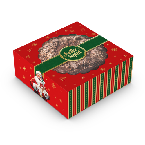 Caixa Bolo com Visor Feliz Natal