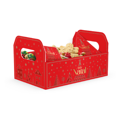 Cesta Caixote M  Brilhos de Natal