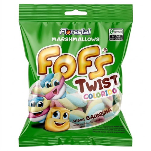 Marshmallow Fofs Florestal Twist Sabor Baunilha - Embalagem com 50G