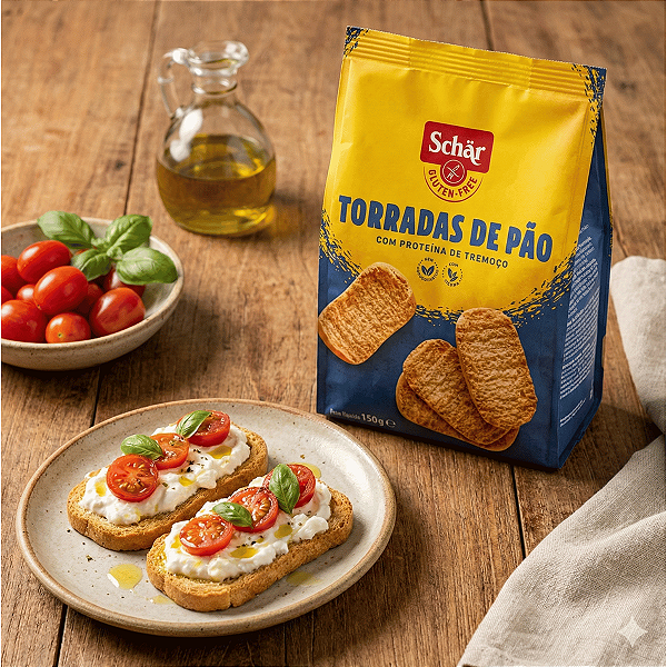 Torrada de Pão Crostini Sem Glúten Vegano Schar 150gr
