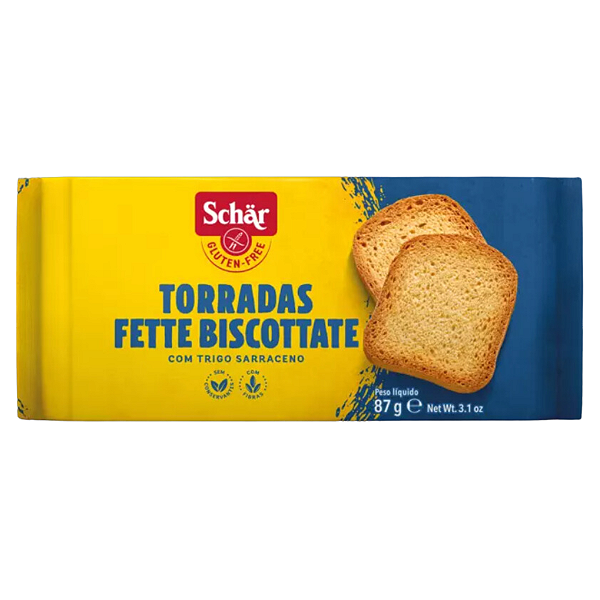 Torrada Sem Glúten e Sem Lactose Vegana 87g - Schar