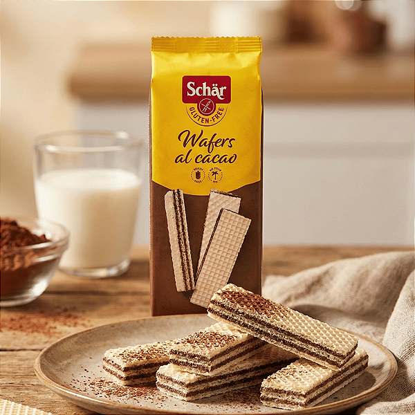 Biscoito Wafer Al Cacao Recheio Cacau sem Glúten Schar 125g