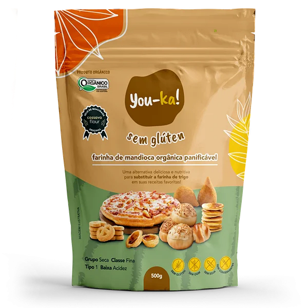 Farinha de Mandioca Orgânica Sem Glúten 500g YOU-KA