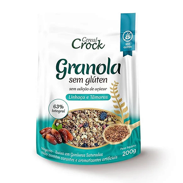 Granola Linhaça e Tâmaras Sem Açúcar 200g - Leve Croc
