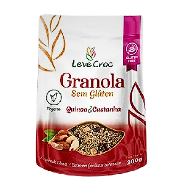 Granola Doce Sem Glúten Quinoa E Castanha 200g - Leve Croc