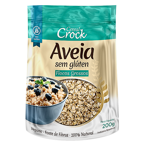 Aveia Flocos Grossos Sem Glúten 200g - Leve Croc