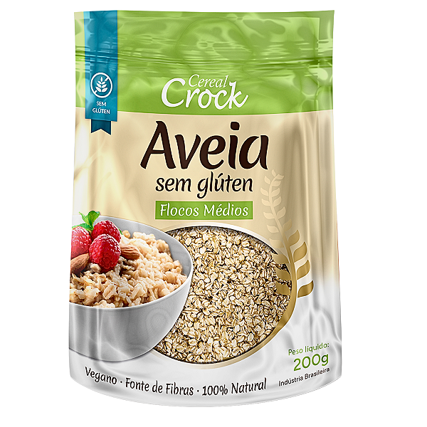 Aveia Flocos Médios Sem Glúten  200g - Leve Croc