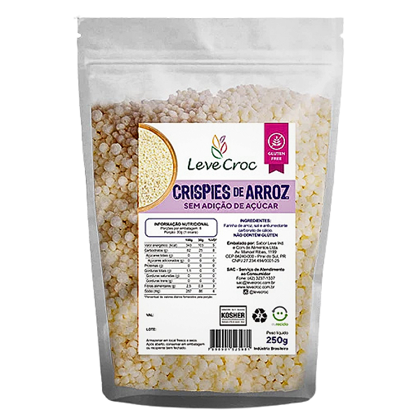Crispies De Arroz Sem Adição De Açúcar 250g - Leve Croc