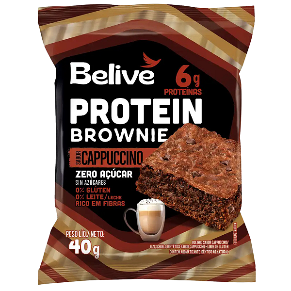 Brownie Protein Cappuccino Zero Açucar Sem Glúten 40g Belive