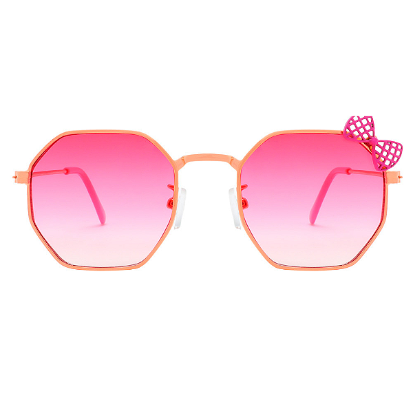 Óculos de Sol infantil Rosa Estilizada Octagonal Azul e Rosa