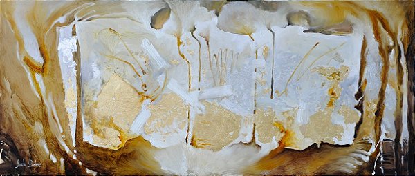 Vivaz - Obra com Tema Abstrata - Arte Contemporânea por Sueli Dabus - 50cm x 120cm