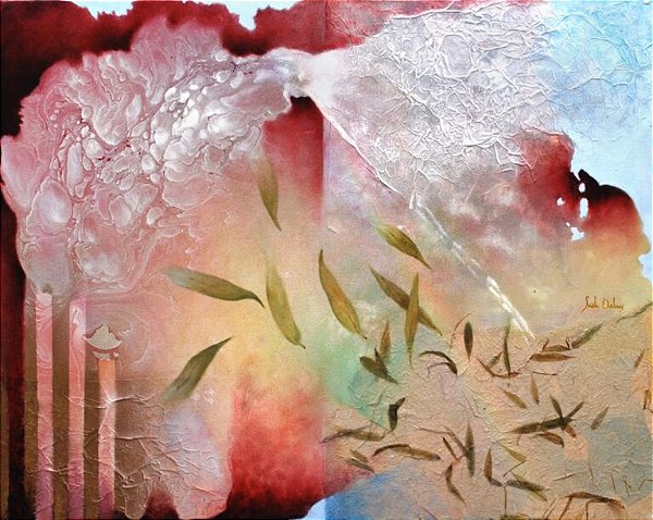 Outono - Obra com Tema Natureza - Arte Contemporânea por Sueli Dabus - 80cm x 100cm