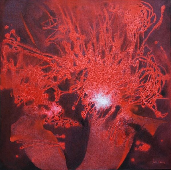 Explosão de Amor - Obra com Tema Abstrato - Abstracionismo por Sueli Dabus - 80cm x 80cm
