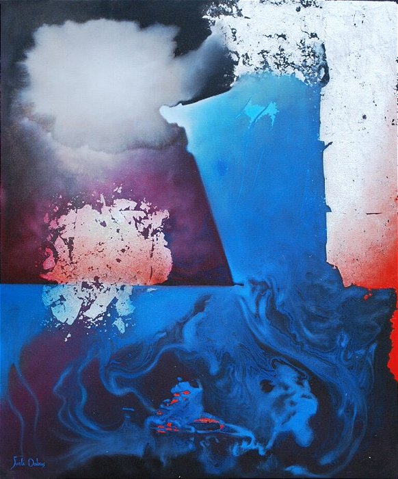 Cosmos - Obra com Tema Espaço - Arte Contemporânea por Sueli Dabus - 100cm x 80cm