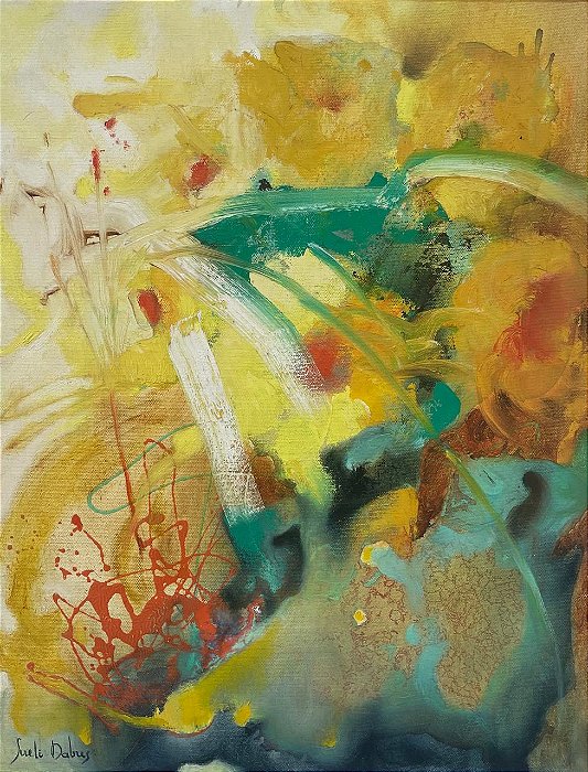 Ritmado - Obra com Tema Abstrato - Arte Contemporânea por Sueli Dabus - 50cm x 40cm