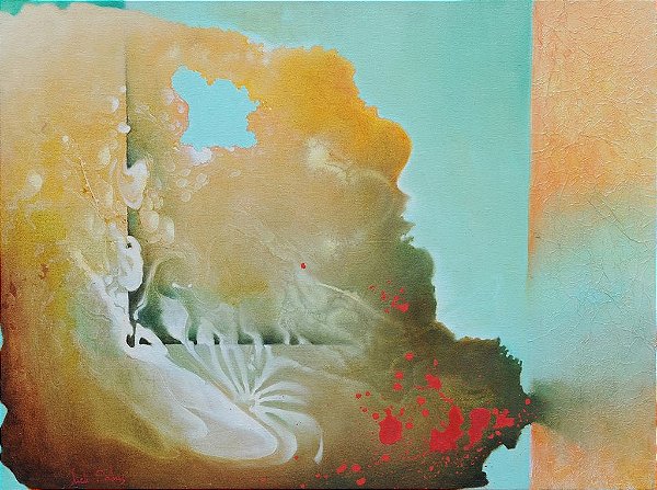 Vulcano - Obra com Tema Abstrato - Arte Contemporânea por Sueli Dabus - 60cm x 80cm