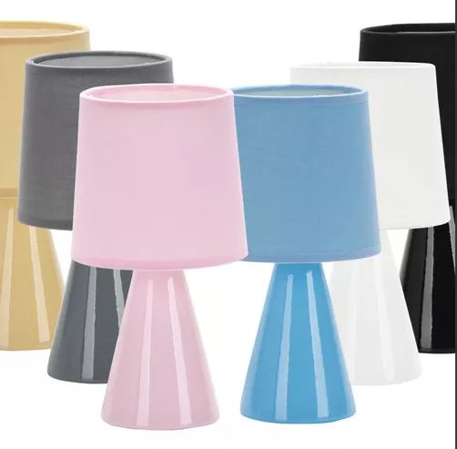 Abajur Quarto Pottery 32cm Cerâmica Com Tecido E27