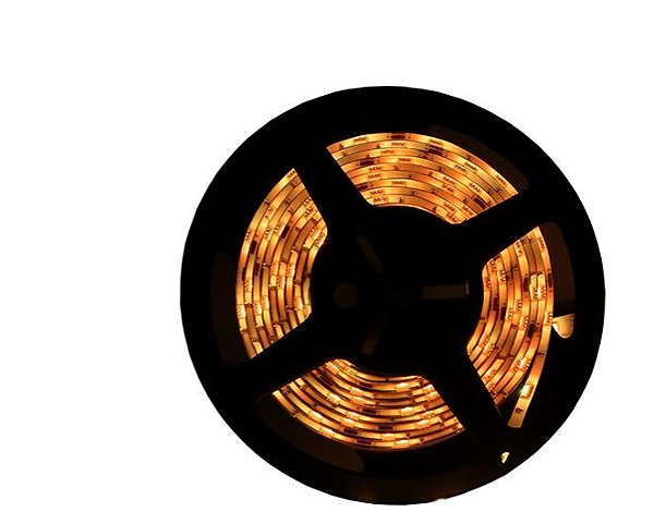 Fita led 2 5w 30 leds/m 2m 12v com fonte autovolt ip20/3000k