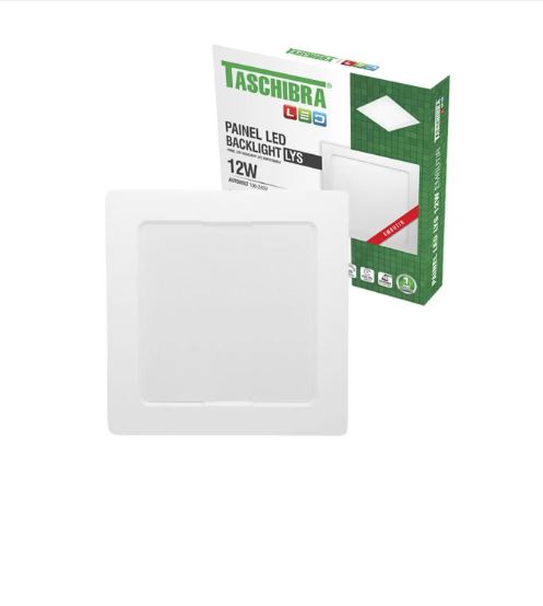 Painel led 12w lux quadrado embutir 3000k/